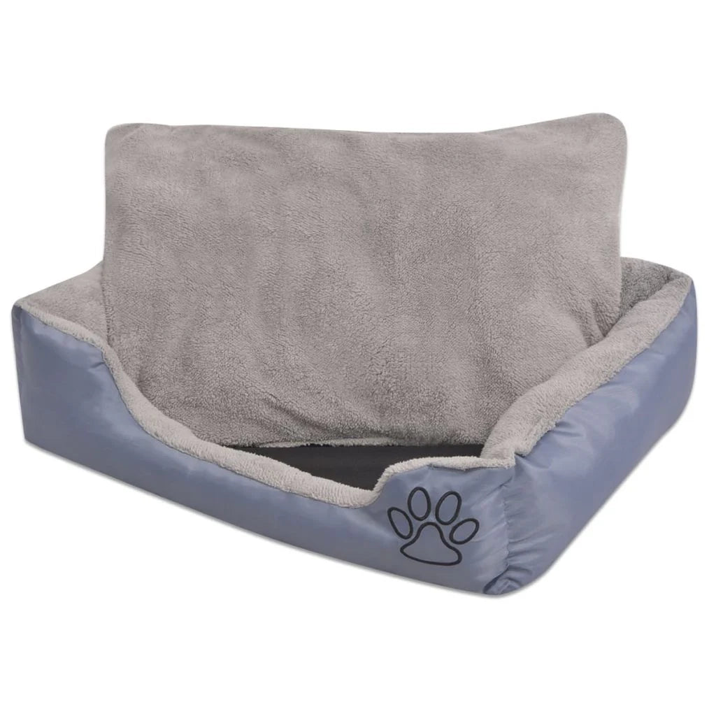 Cuccia per cani con cuscino imbottito 50 cm grigio 02_0001570