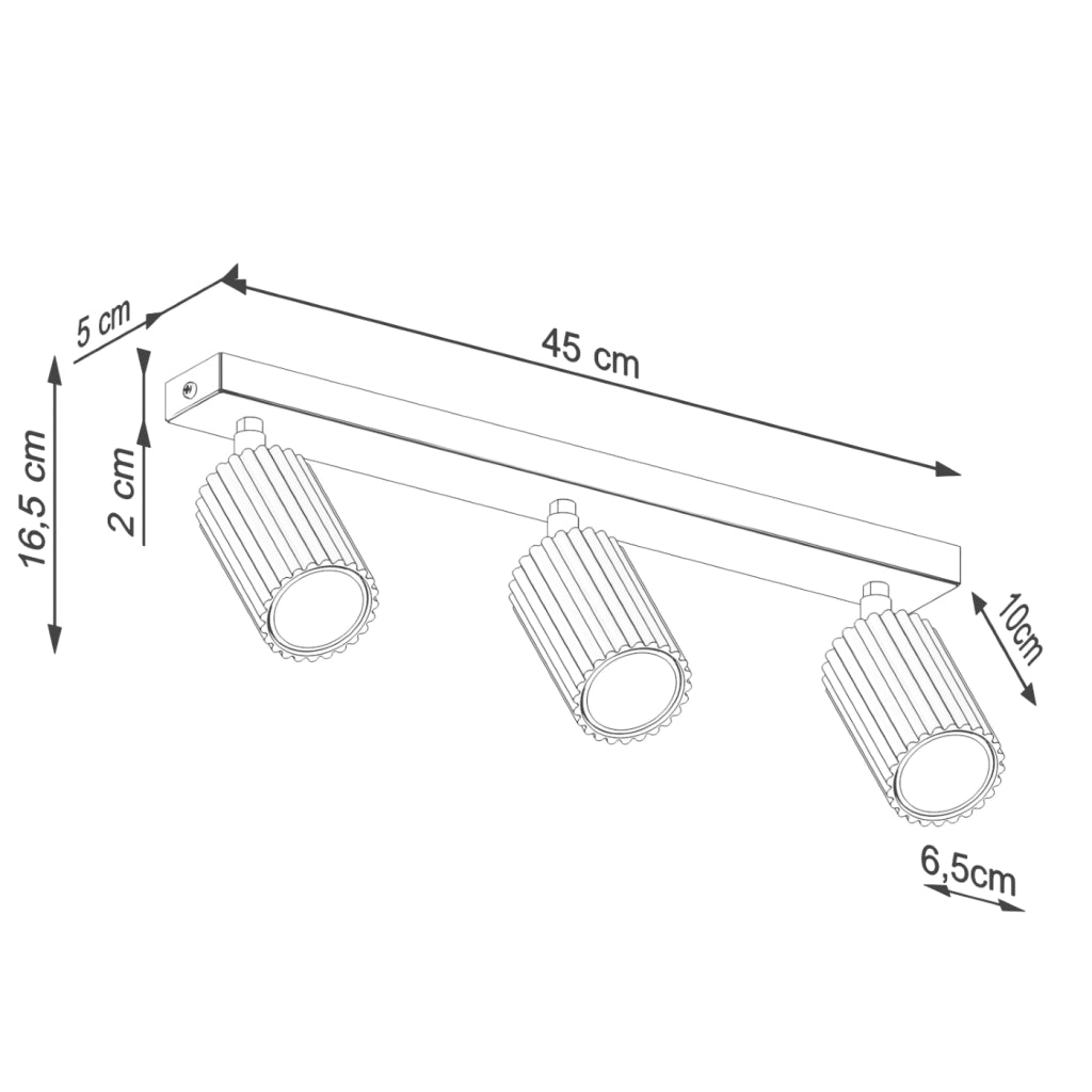 Lampada da soffitto KARBON 3L rosso ocra