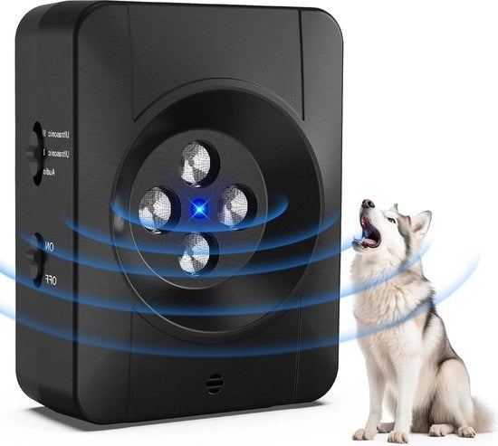 Apparecchio anti abbaiamento per cani con ultrasuoni - miglioramento dell'abbaiamento - 3 posizioni frequenza regolabile - dispositivo anti abbaiamento per cani con ultrasuoni - portata di 33 piedi