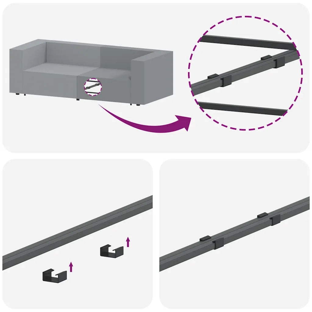 Modulo Centrale Divano Modulare con Cuscini Grigio Chiaro 100cm CFW2189644
