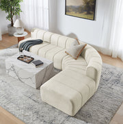 Divano angolare modulare componibile in ciniglia beige
