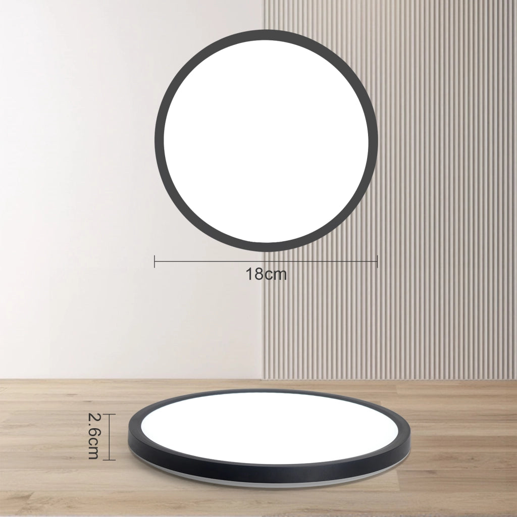 ZMH Lampada da soffitto plafoniera LED minimalista nera 15W design per cucina