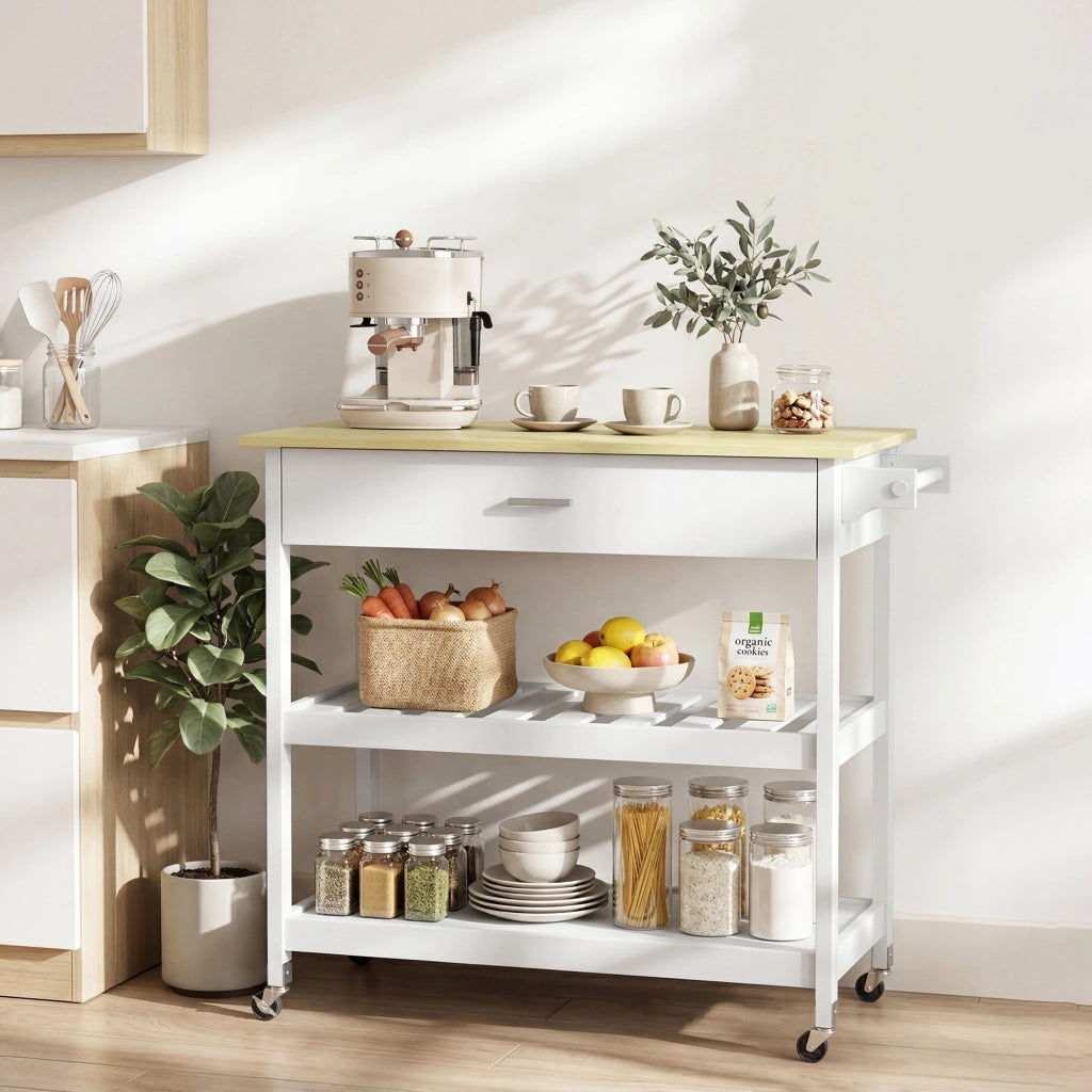 Carrello da cucina con ripiani ¨C Minimal ¨C Bianco