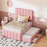 letto imbottito lino rosa 90 x 200 cm