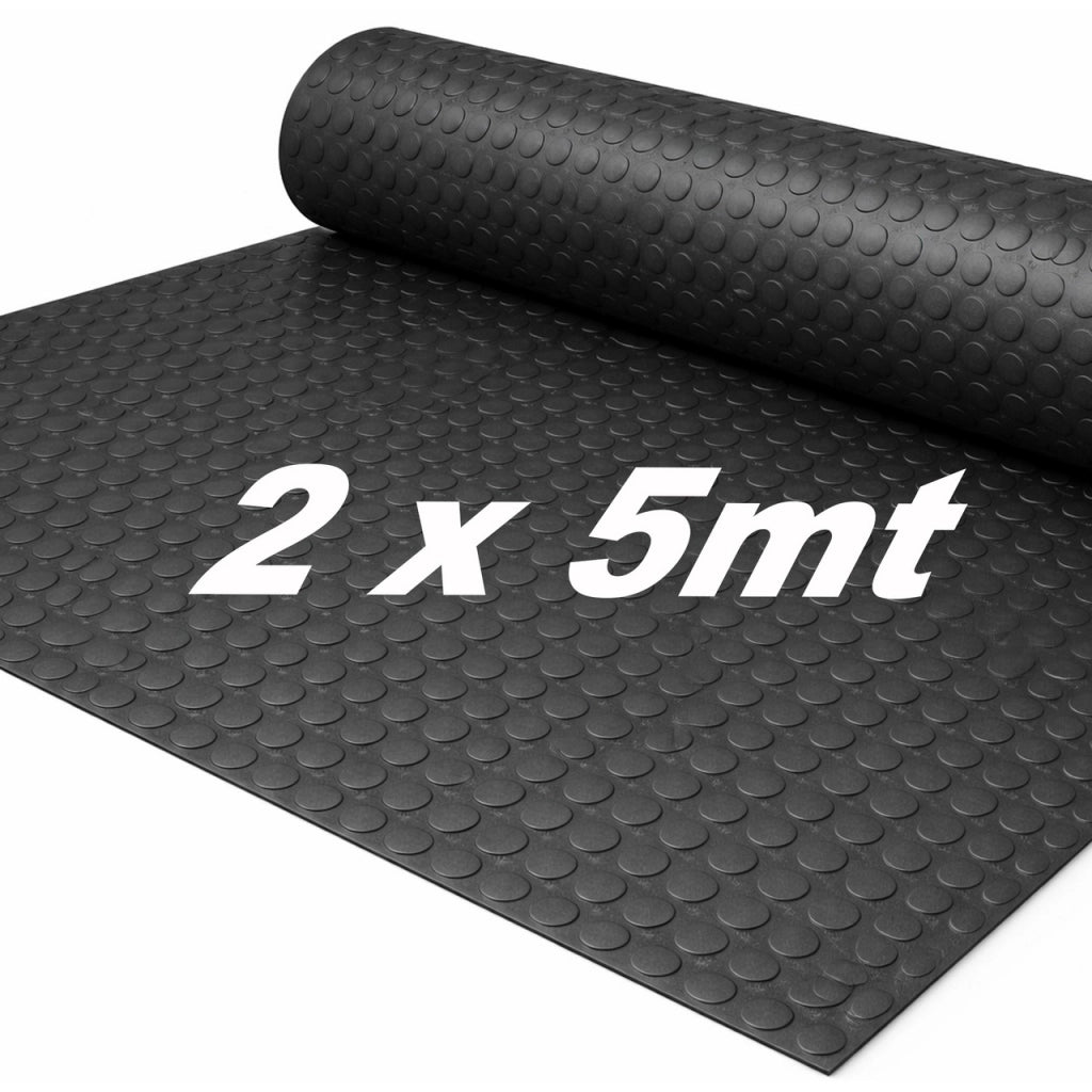 2mt x 5mt Pavimento antiscivolo bolflex bullonato copripavimento bollato in pvc 1,2mm - NERO