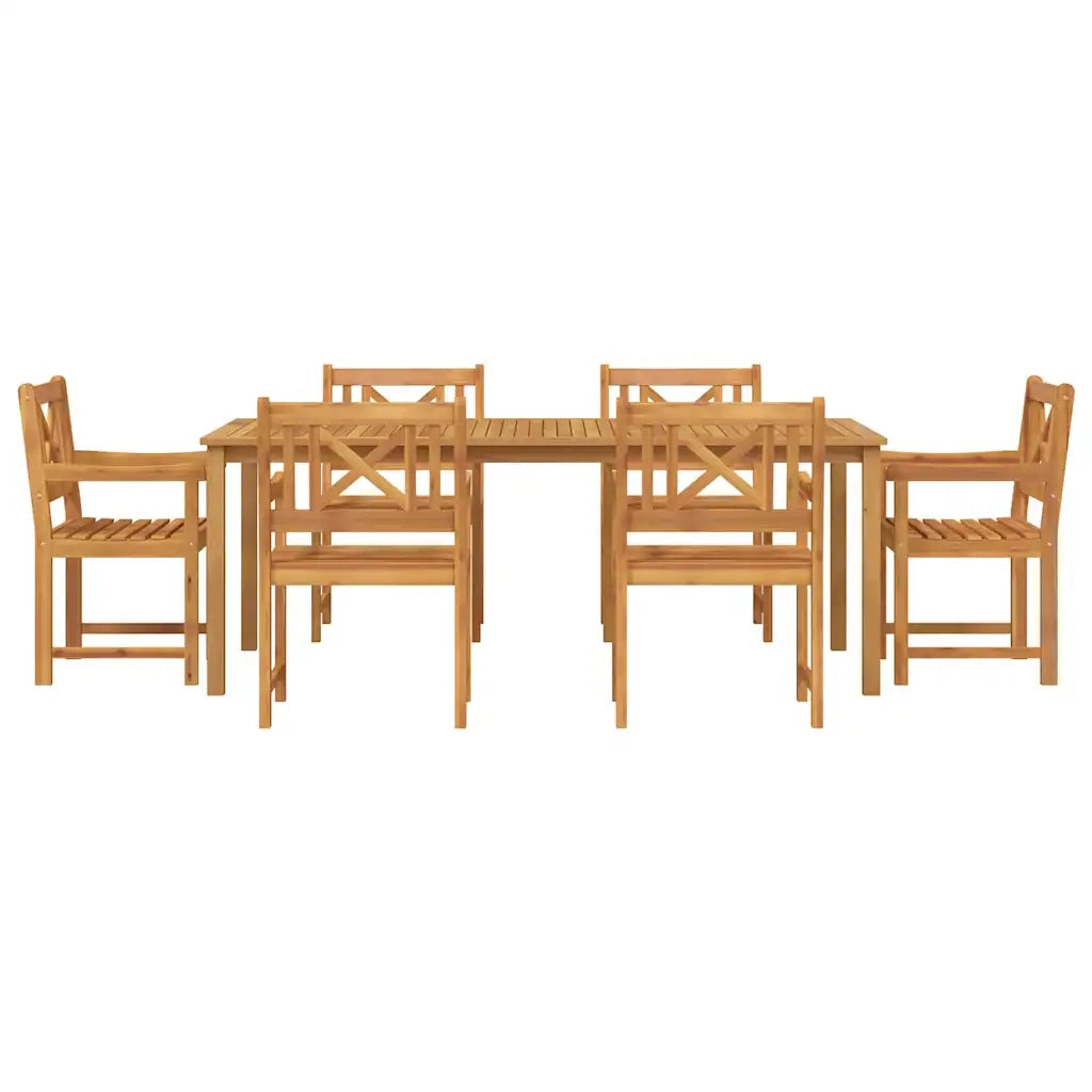 Set da Pranzo per Giardino 7 pcs Marrone 3375654