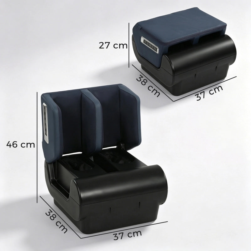 Massaggiatore per gambe 2 in 1 con calore, compressione ad aria e timer, blu