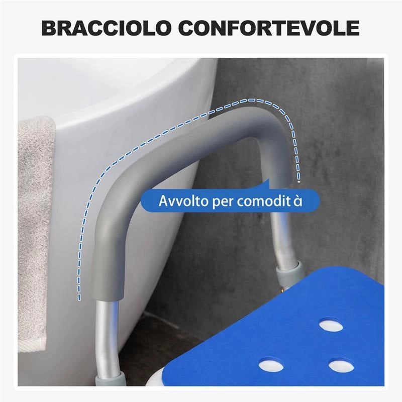SEDIA PER DOCCIA CON IMBOTTITURA E ALTEZZA REGOLABILE