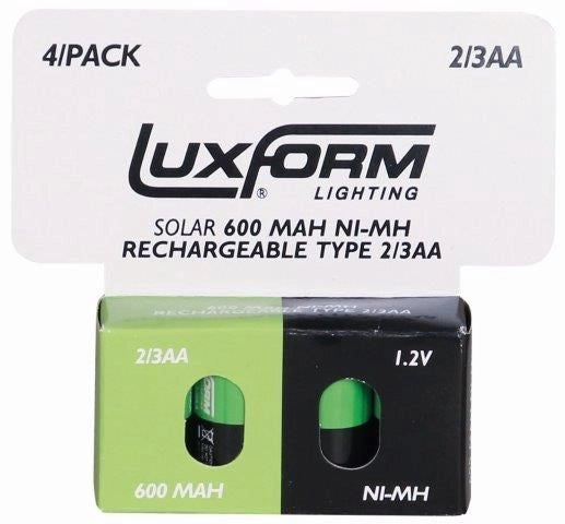 BATTERIE PER LAMPADE SOLARI 2/3AA 600MAH 1.2V LUXFORM
