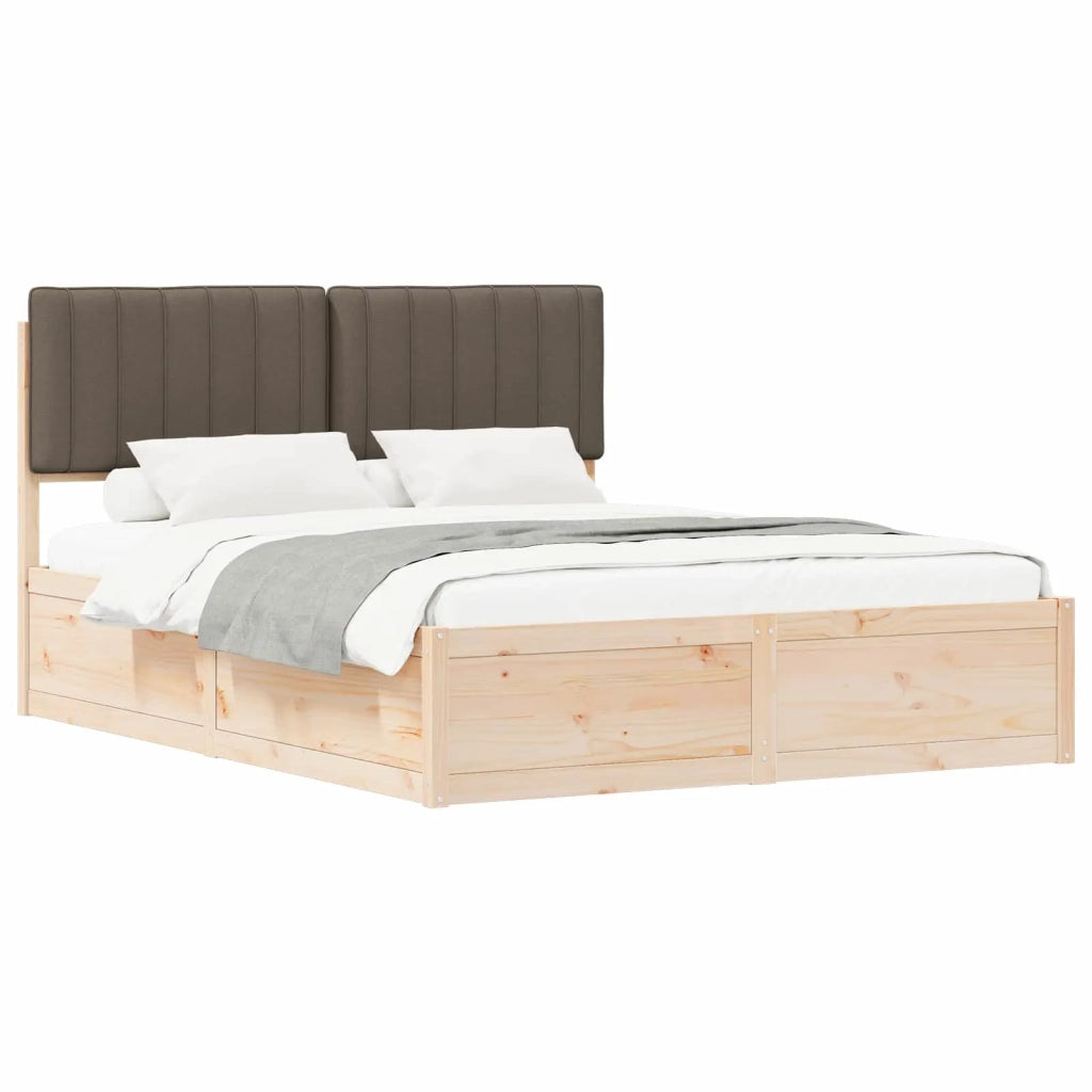Letto con Testiera Rivestita Talpa 150 x 200 cm Pino massello