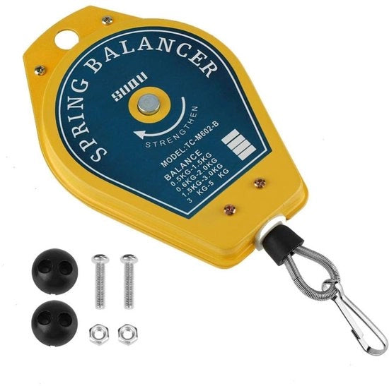 Veerbalancer Intrekbare con Grußiera per Gli Strumenti - Capacità di Carico fino a 1,5 kg - Funzionale e Pratico - Utilizzabile per la Manutenzione dell'Automobile e la Produzione Industriale - Multiuso
