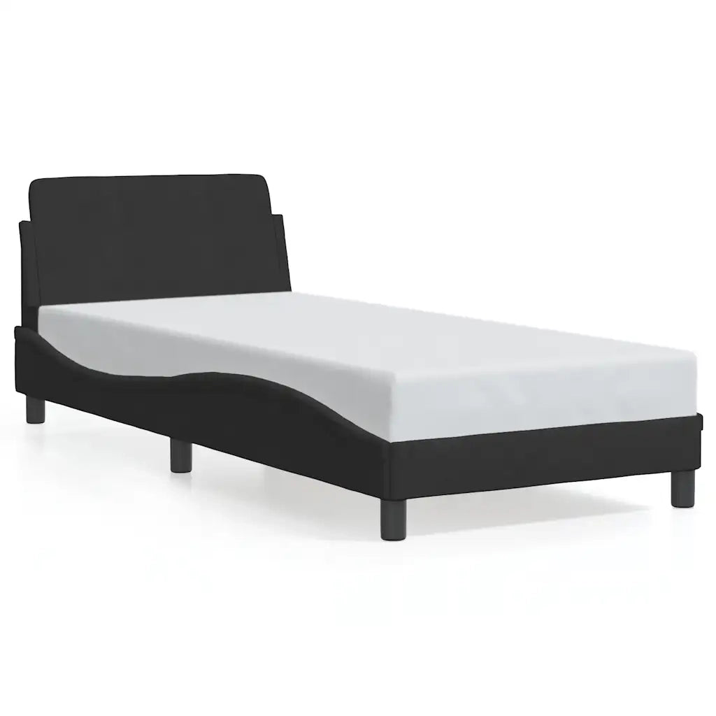Giroletto con Testiera Dover Nero 90x200 cm Velluto 373114