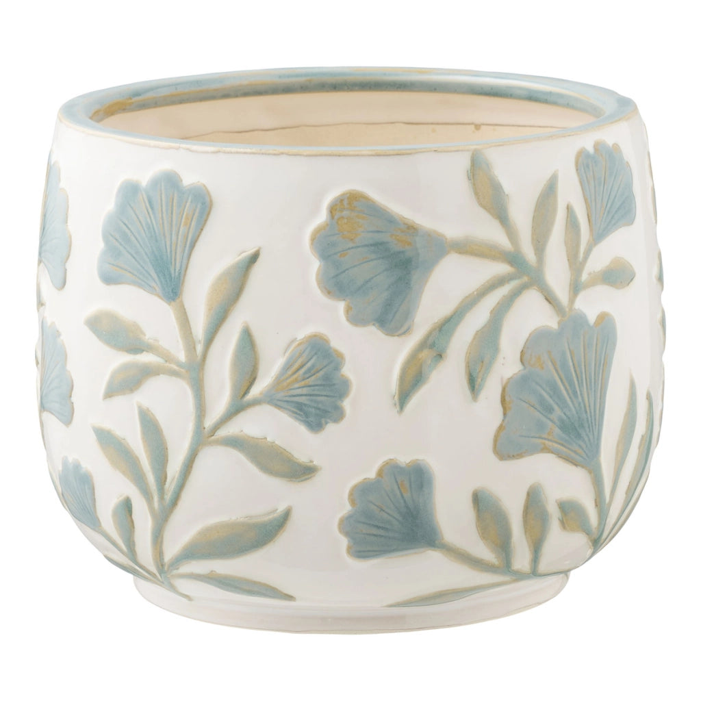 Vaso per Piante Flowerpot, Bianco, Ceramica, 22,5x22,5x17,5 cm