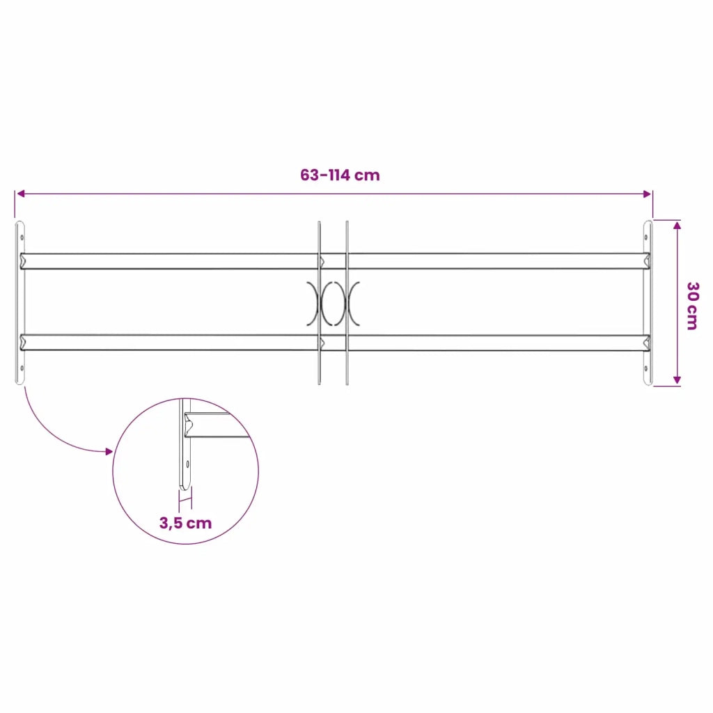 Griglia di Sicurezza per Finestre con 2 Traverse 3 pz CFW1721722