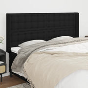 Testiera ad Orecchio-Testata con Orecchie Nera 203x16x118/128 cm in Tessuto 632775