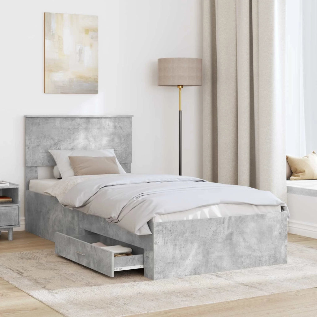 Struttura del letto Grigio Certo e Argento 75 x 190 cm