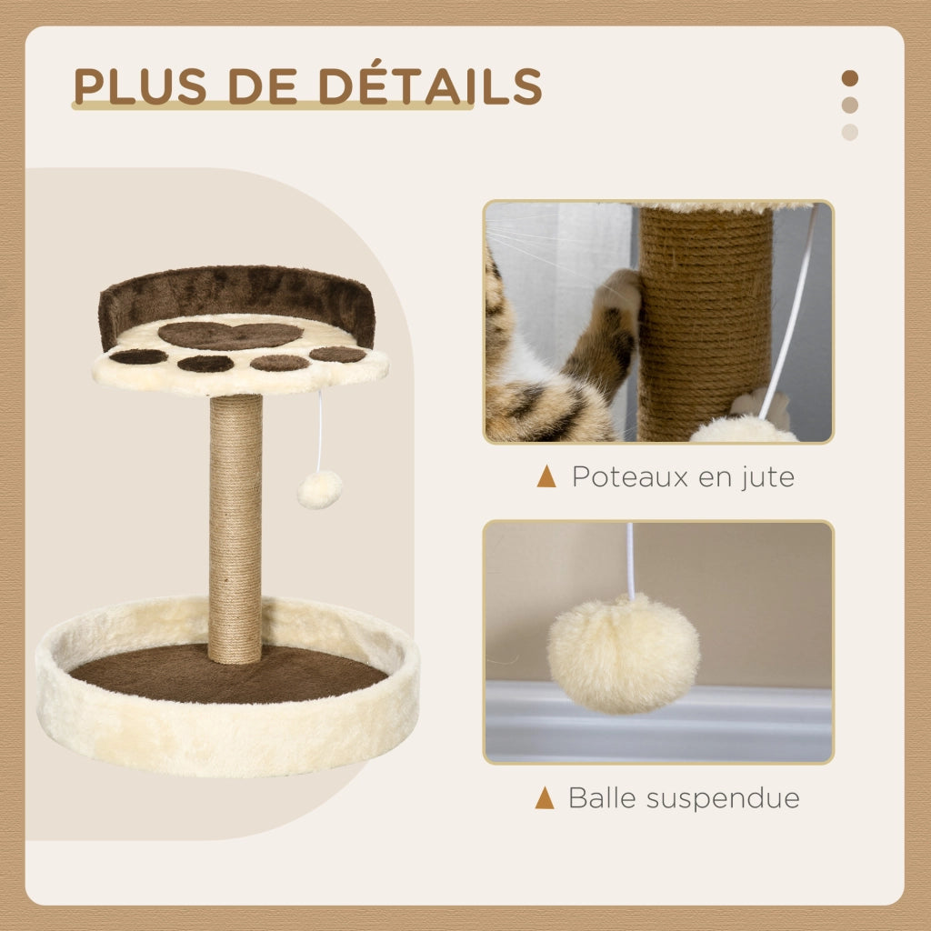 Tiragraffi a forma di zampa con piattaforme ¨C Minimal ¨C marrone 44 cm