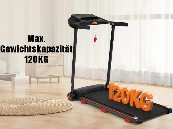 Tapis Roulant Pieghevole per Casa, 3,0 HP, Velocità fino a 14 km/h, Inclinazione 8%, Ampia Superficie di Corsa, Silenzioso, Display LED e Bluetooth, Portata Max 120 kg