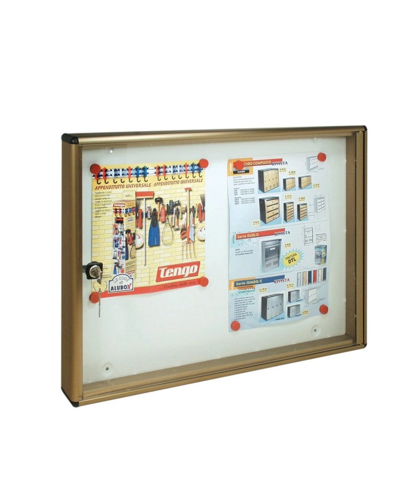 1pz alubox bacheca fondo magnetico finitura bronzo cm 55x5x40h cod:ferx.9139