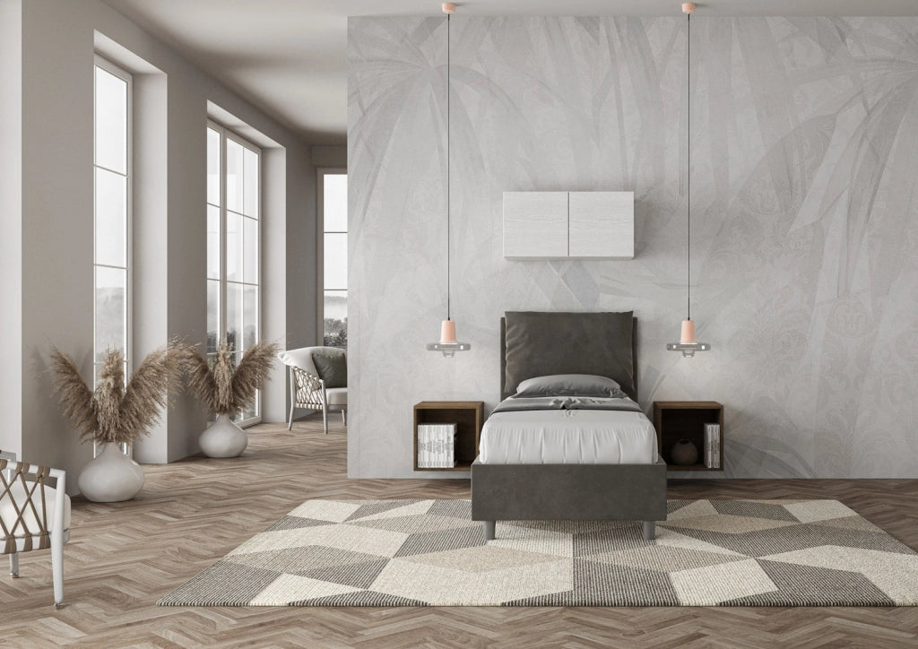 Letto Singolo 90x200 cm Senza Rete Antea Grigio