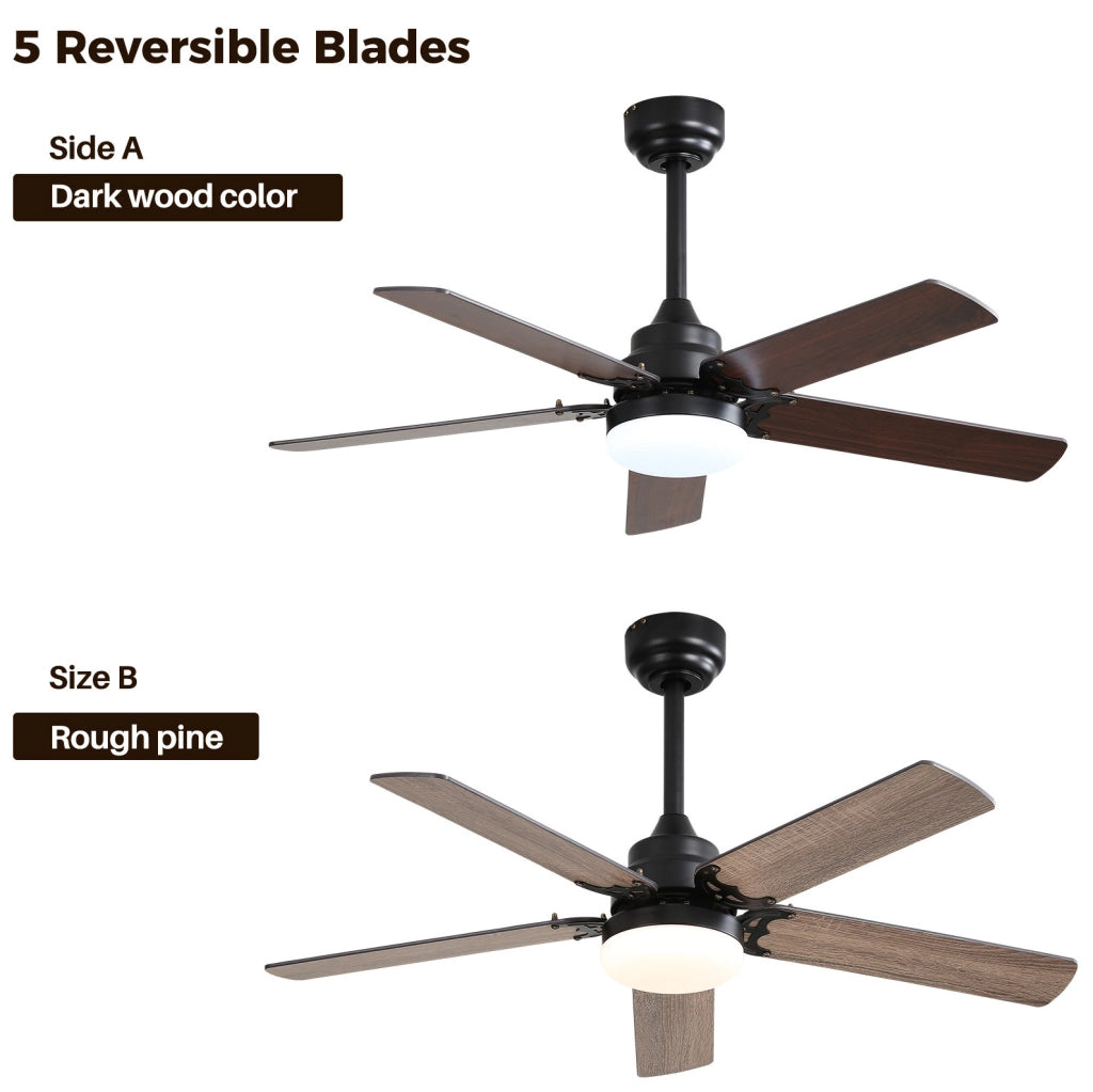 Ventilatore da soffitto YEAVIO 42" con LED 18W, telecomando, motore DC silenzioso e timer