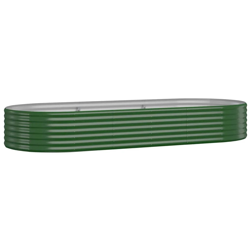 Fioriera rialzata per piante e fiori adatta per terrazze e giardini acciaio verniciato a polvere 249 x 100 x 36 cm verde 02_0039609