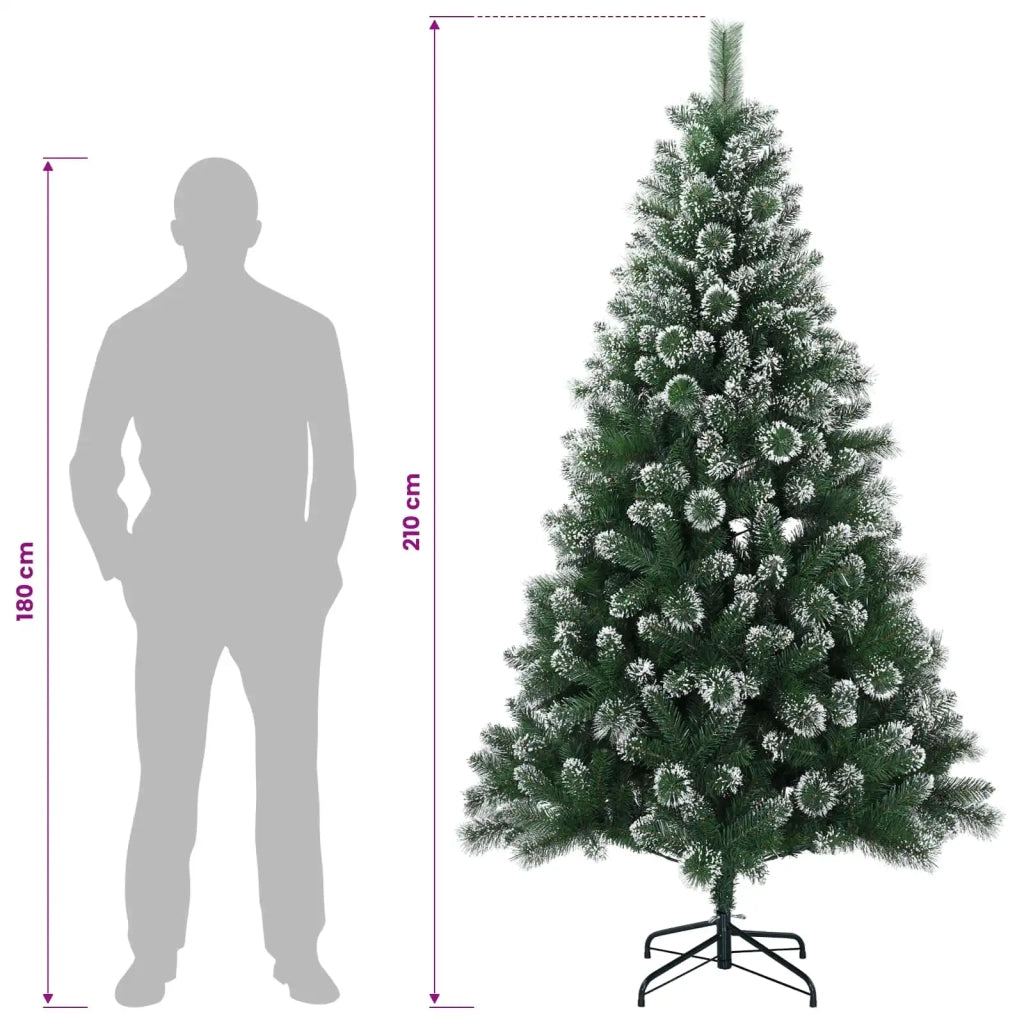 Albero di Natale artificiale 210 cm PVC e Metallo Verde 42056459