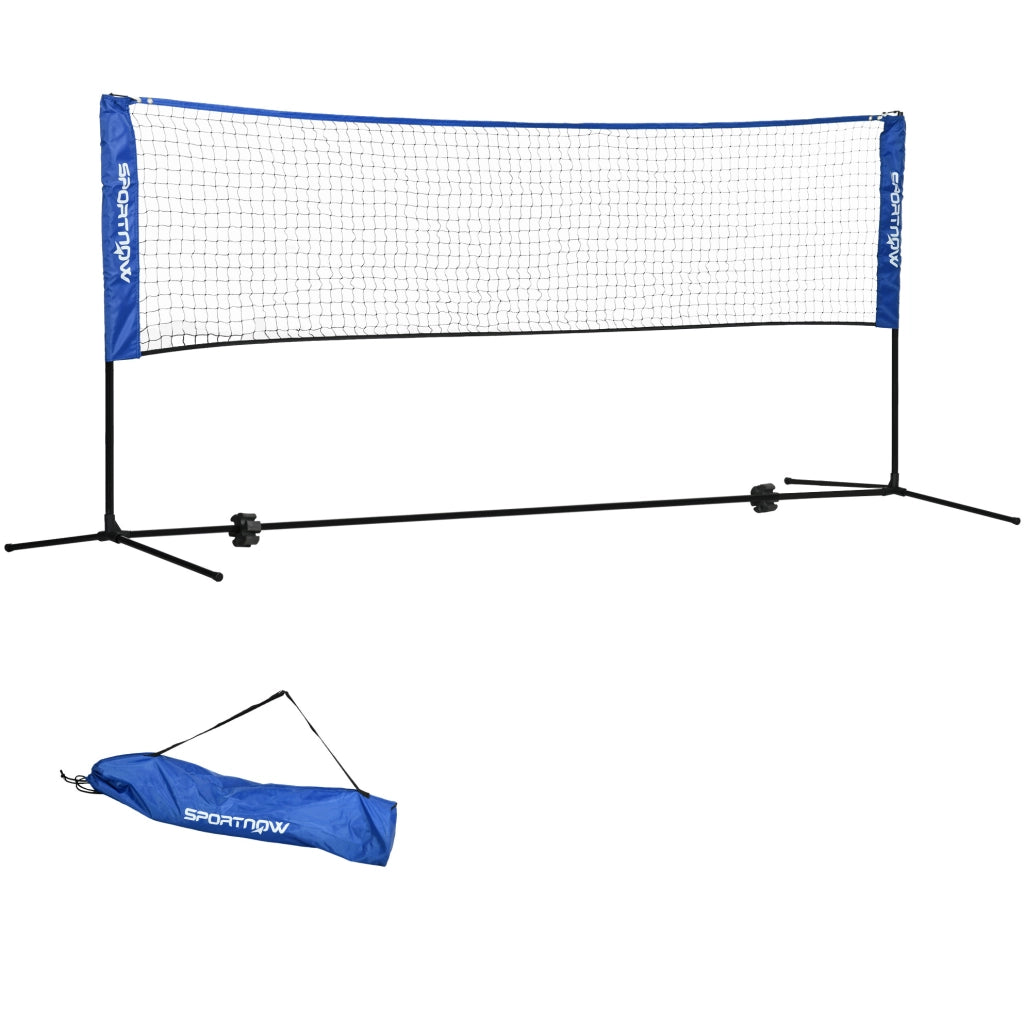 Rete badminton 310 cm blu in metallo, altezza regolabile con borsa