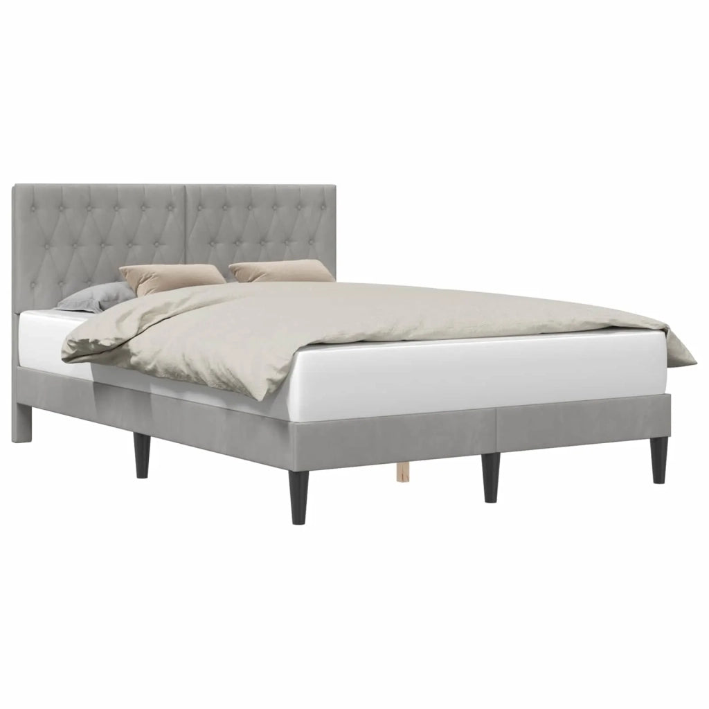 Struttura del letto-Giroletto Grigio Chiaro 160 x 200 cm Velluto 689646
