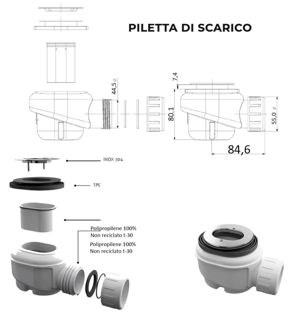 Piatto Doccia in Pietra 70x190 cm Bonussi Manila Sabbia