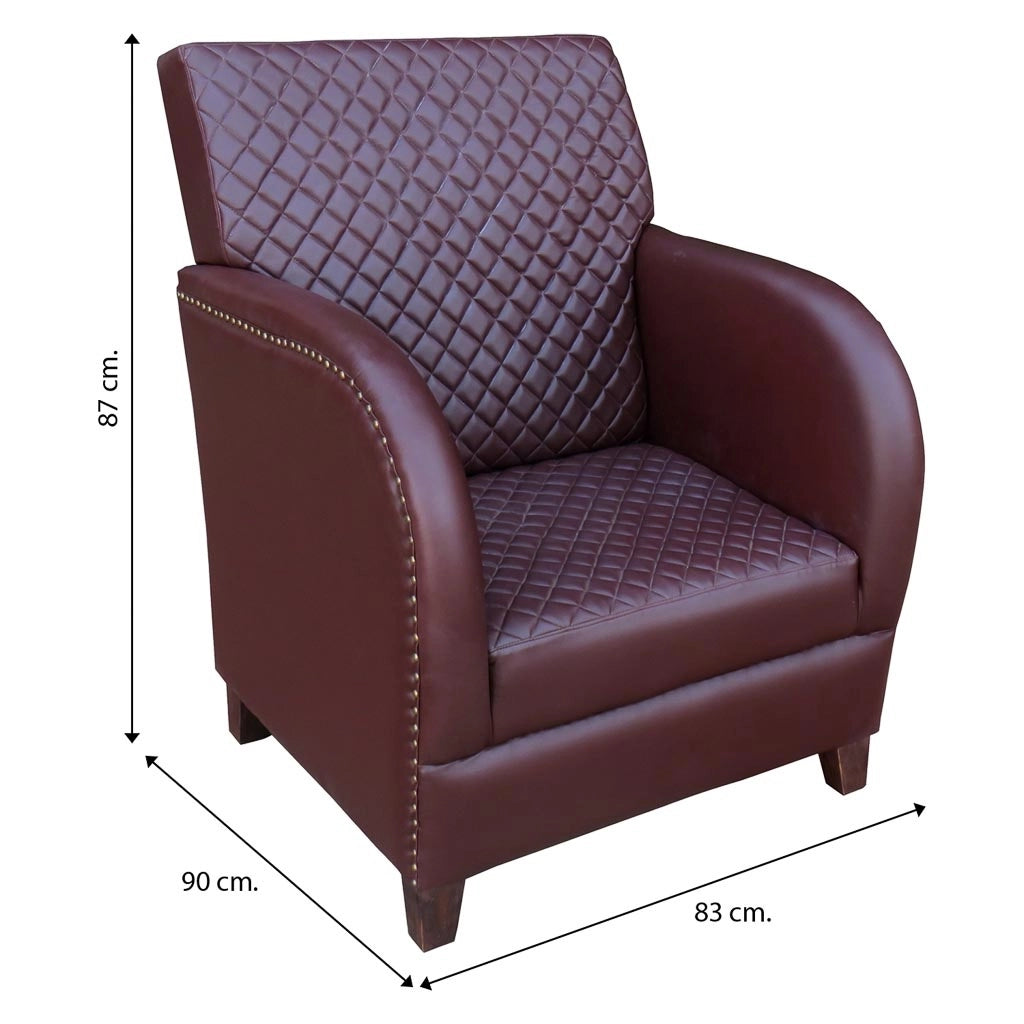 Poltrona in similpelle marrone 83x90x87h