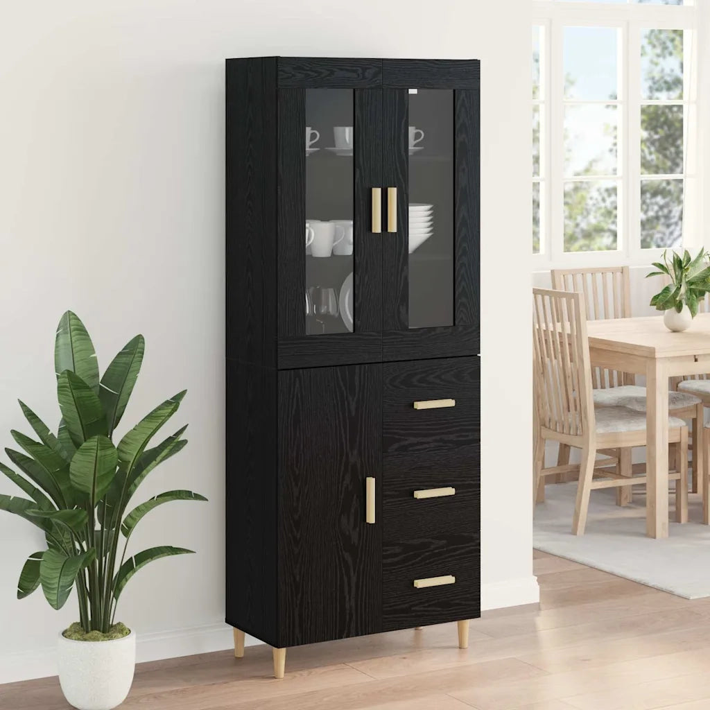 Credenza Rovere Nero 34,5 x 34 x 180 cm Legno multistrato 3416223
