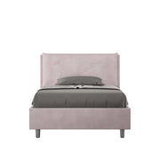 BS COM Letto una piazza e mezza contenitore imbottito 120x200 microfibra glicine