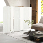Paravento pieghevole bianco in legno e PP 240 x 170 cm