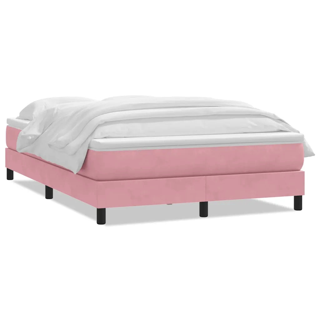 Giroletto a Molle con Materasso Rosa 160x210 cm in Velluto 3315932