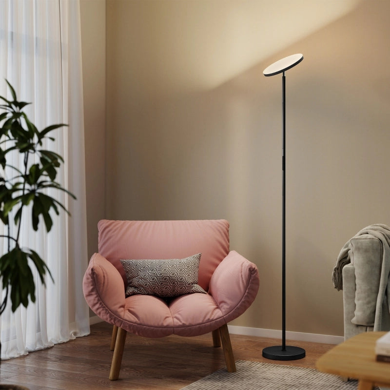 Lampada da terra LED RGB dimmerabile con telecomando e touch testa orientabile 350° nero 25 × 25 × 177 cm