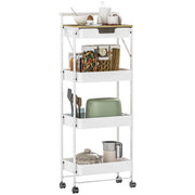 Carrello con cassetti e cestini ¨C zephmum ¨C 4 livelli, bianco