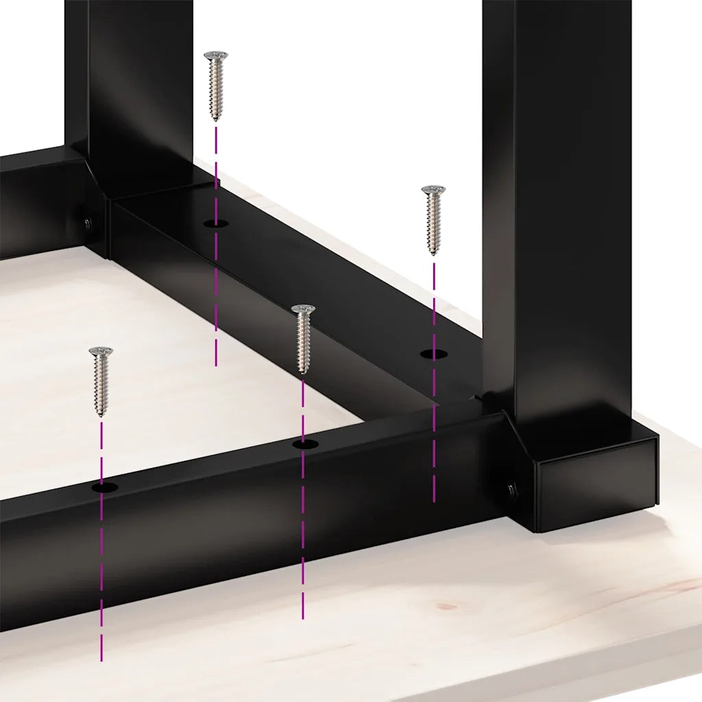 Telaio Gambe a O per Tavolino da Salotto 70x60x43 cm in Acciaio 357873