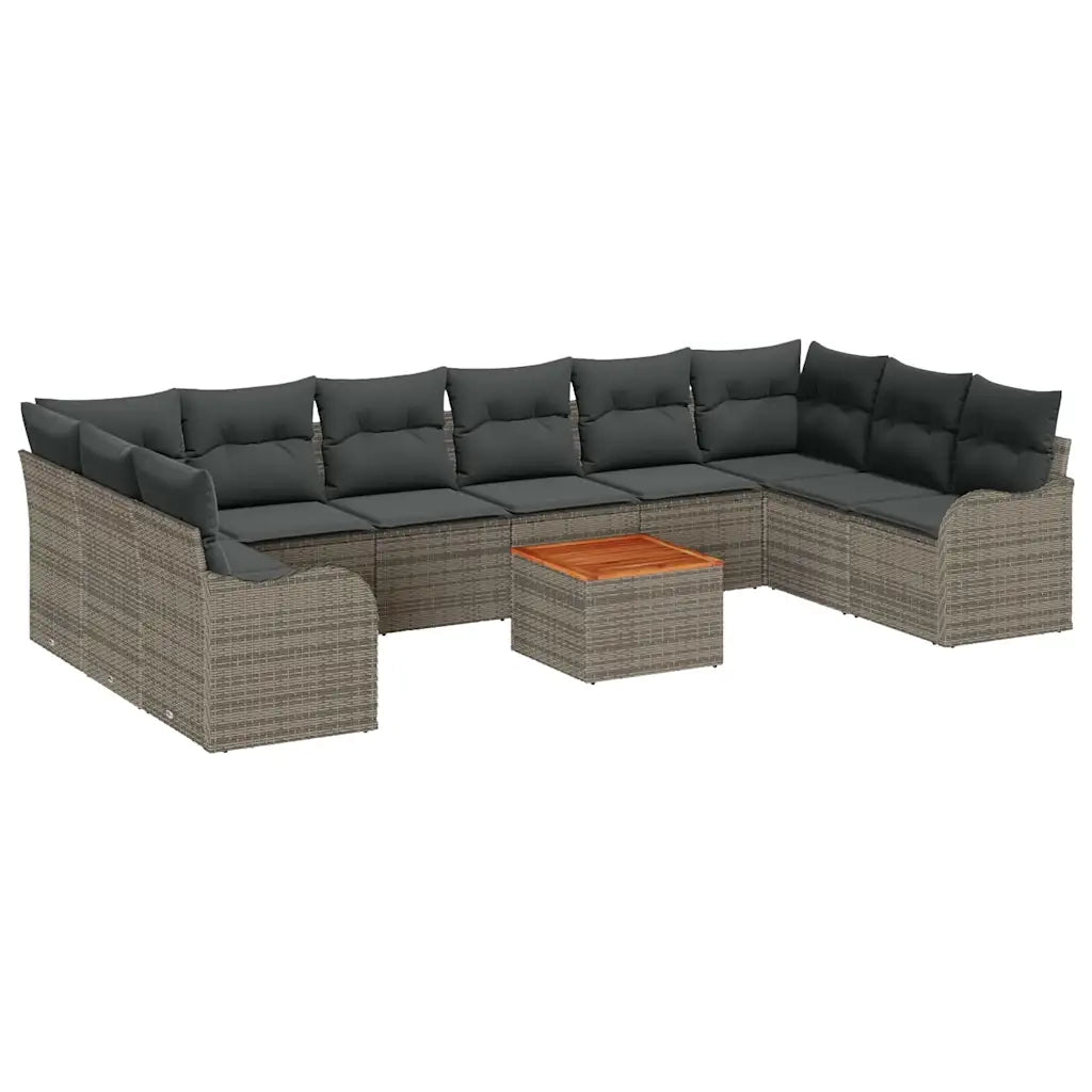 Set Divano da Giardino 10 pcs Grigio polyrattan 3356165