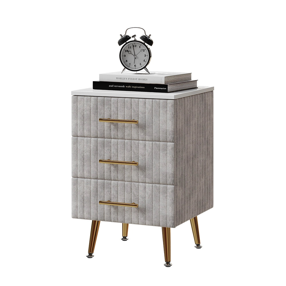 Vicco Comodino Grigio 41 x 62 cm con 3 cassetti