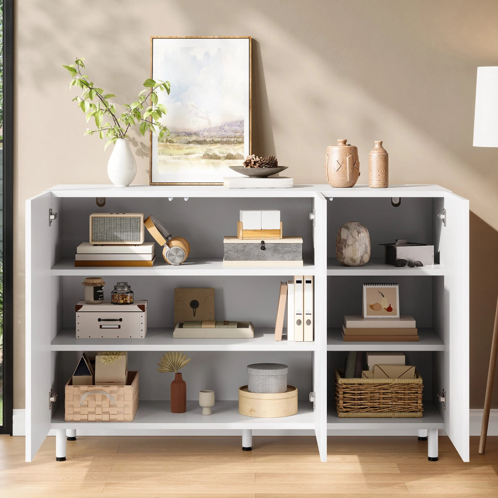 SIDEBOARD 2 in 1 con Scarpiera 120x37x80 cm Bianco