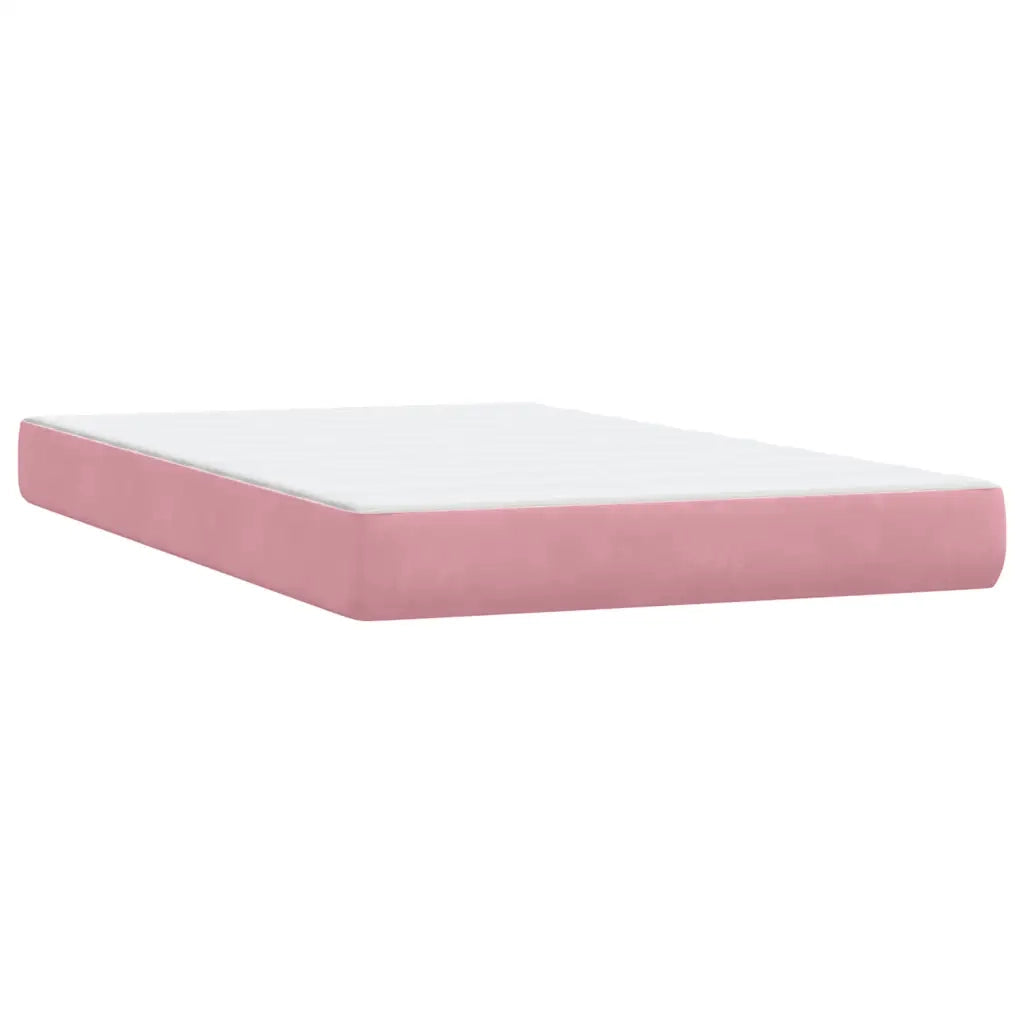 Letto a Molle con Materasso e LED Rosa 120x220 cm in Velluto 3316832