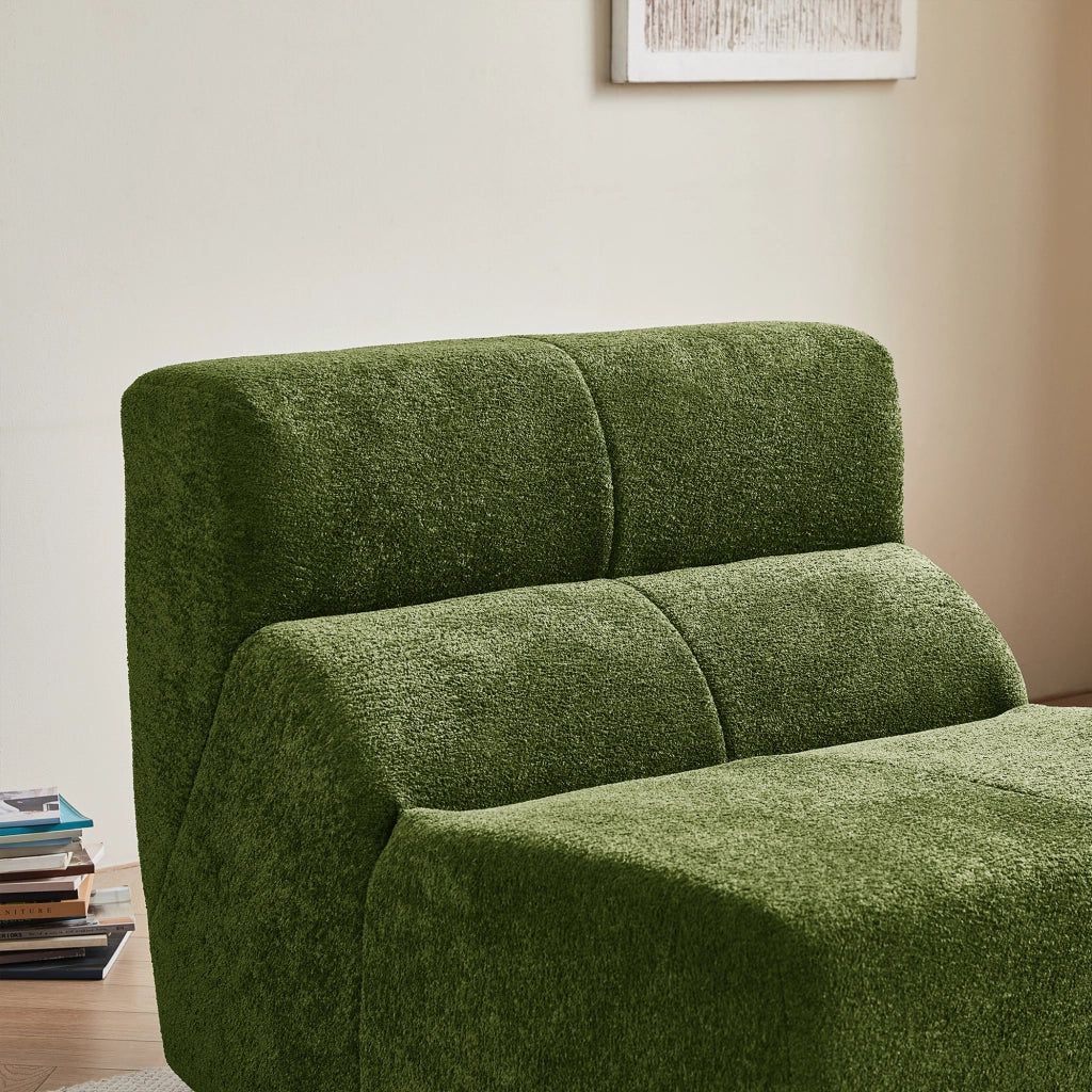 Poltrona con seduta ergonomica in schiuma - per soggiorno o ufficio - in velluto verde