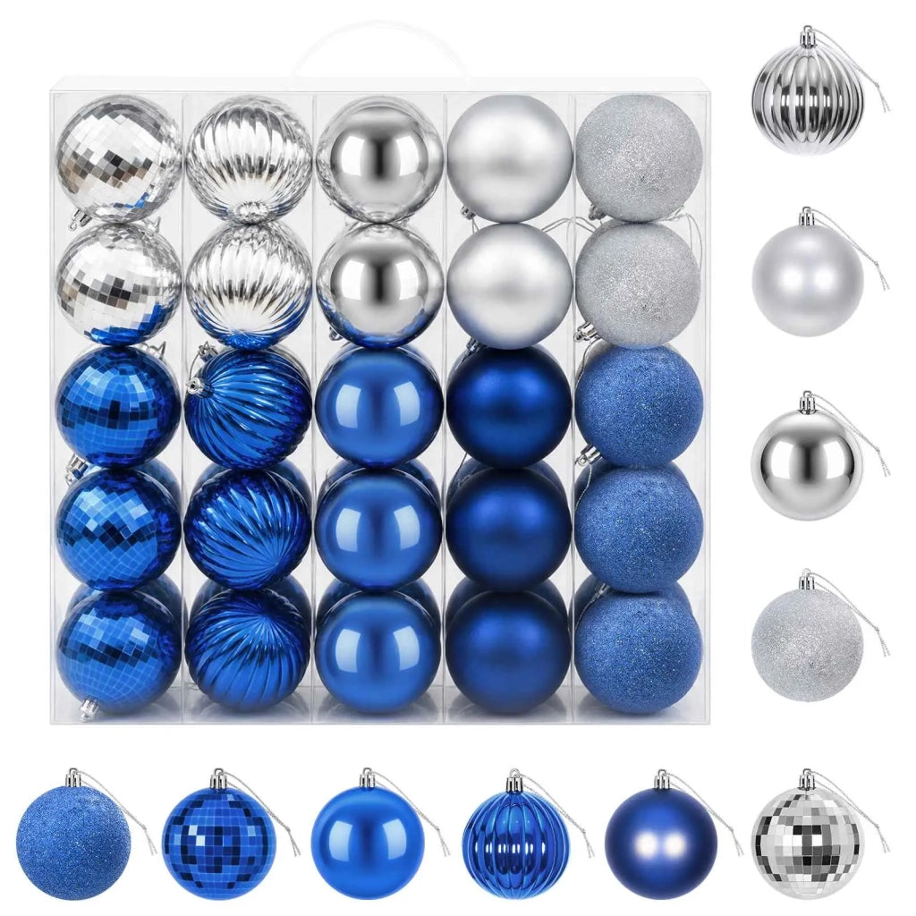 Set di Palline di Natale 50 pz Blu e argento Diam. 8 cm 42050686
