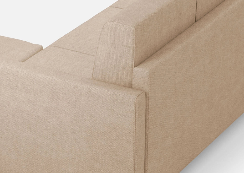 Divano 3 Posti con Pouf 198x155x85 cm Karay in Tessuto Beige