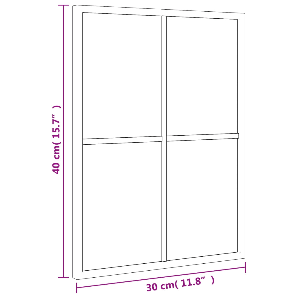 Specchio da Parete | Specchio decorativo Nero 30x40 cm Rettangolare in Ferro