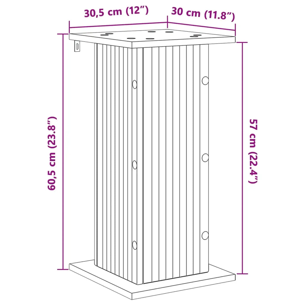 Supporto per piante | Sostegno per piante Rovere Artigianale 30,5 x 30 x 60,5 cm