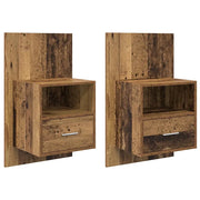 Set di 2 Comodini | Armadio da Notte | Mobiletto da notte Legno vecchio 50 x 32.5 x 80cm