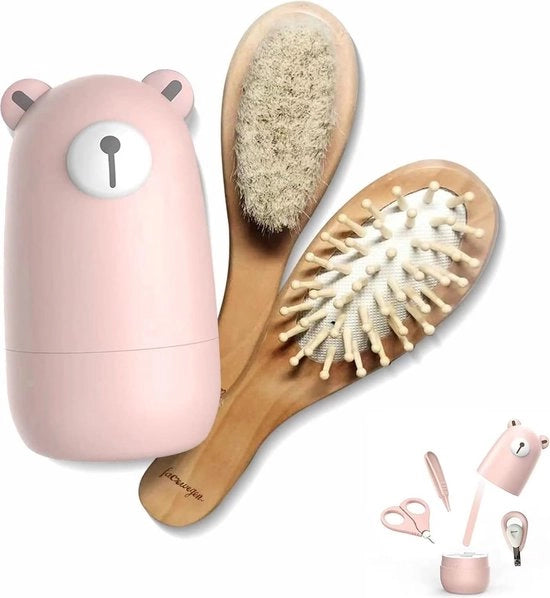 Set di forbici per capelli per bambini, kit di manicure e pedicure per bambini con astuccio carino, cura della salute per neonati, bambini e nuovi genitori, regalo per il bagno