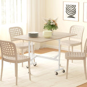 Tavolo da pranzo pieghevole 120x80x73 cm espandibile in legno ingegnerizzato rovere